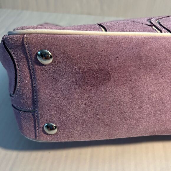 Coach Vintage Optic Signature Purple Suede Tote Bag - Picture 6 of 16